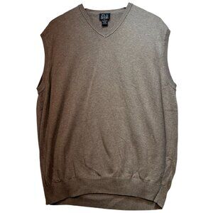 Jos. A. Bank Men's Pima Cotton V Neck Sweater Vest Pullover Size XL Light Brown